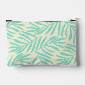 Boho Abstrakt Blue Grunge Palm Blätter Zubehörtasche (Rückseite)