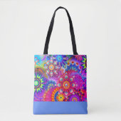 Boho Abstrakt Blume Design Tasche (Vorderseite)