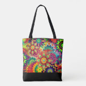Boho Abstrakt Blume Tasche (Rückseite)