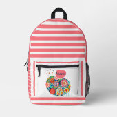 Boho abstrakt Blumendesign Bedruckter Rucksack (Vorderseite)