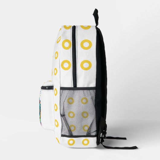 Boho abstrakt Blumendesign Bedruckter Rucksack (Rechts)