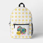 Boho abstrakt Blumendesign Bedruckter Rucksack (Vorderseite)