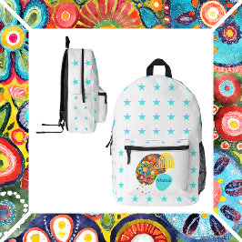 Boho abstrakt Blumendesign Bedruckter Rucksack