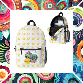 Boho abstrakt Blumendesign Bedruckter Rucksack