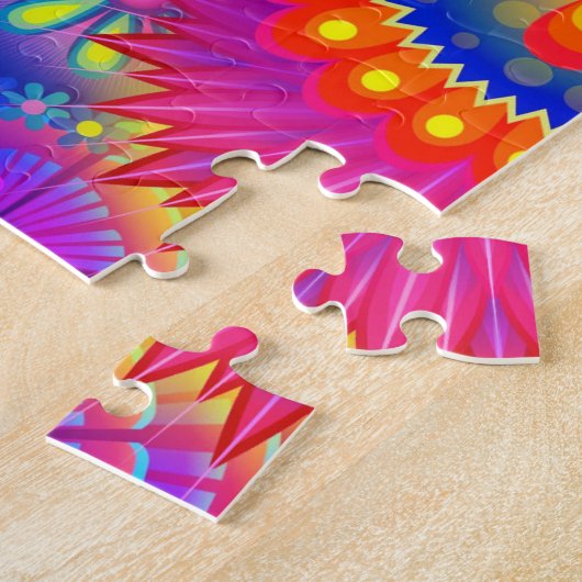 Boho abstrakt blumenfarben puzzle (Seite)
