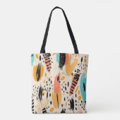 Boho Abstrakt Brushstroke Tote Bag - Trendy Artist Tasche (Rückseite)