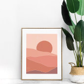 Boho Abstrakt Burnt Orange SunsetPrint Poster