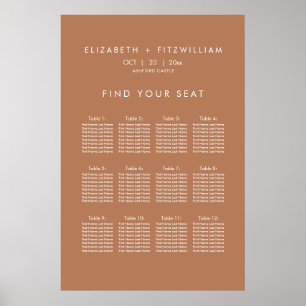 Boho Abstrakt Caramel Mocha Seekartenplakat Poster