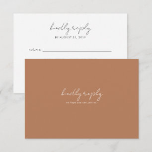Boho Abstrakt   Caramel Mocha Wedding RSVP Card Karte