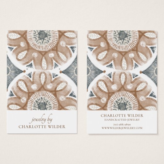 Boho Abstrakt Circles Earring Display Card (Vorne & Hinten)