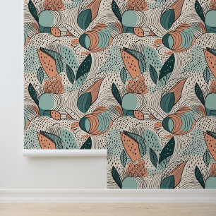 Boho abstrakt Doodles Lines Dots Tapete