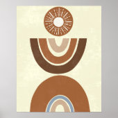 Boho Abstrakt Earth Tone Folk und Rainbow Poster (Vorne)