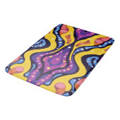 Boho Abstrakt farbig 11 Badematte (Schrägansicht)