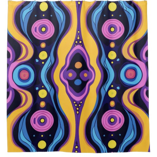 Boho Abstrakt farbig 2 Duschvorhang (Vorderseite)