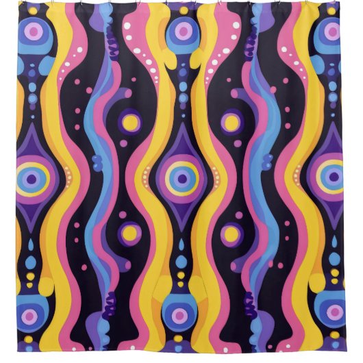 Boho Abstrakt farbig 3 Duschvorhang (Vorderseite)