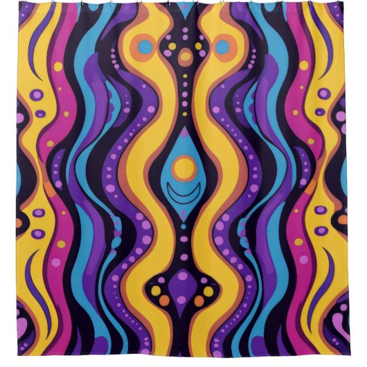 Boho Abstrakt farbig 4 Duschvorhang (Vorderseite)