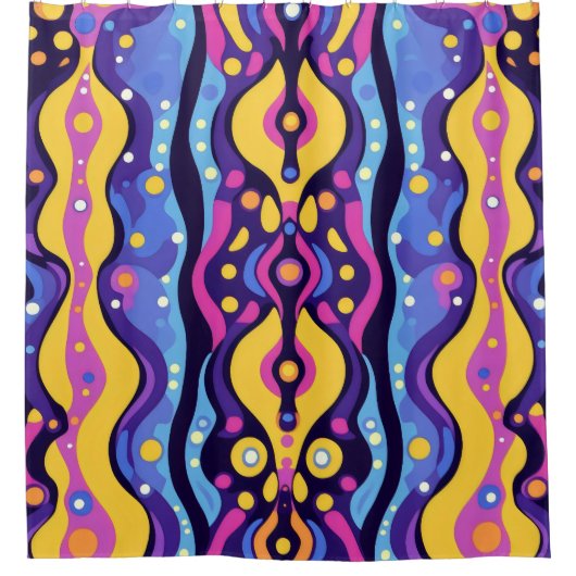 Boho Abstrakt farbig 9 Duschvorhang (Vorderseite)