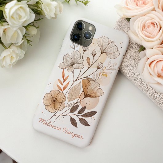 Boho abstrakt floral monogramm Case-Mate iPhone hülle