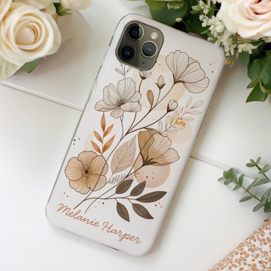 Boho abstrakt floral monogramm Case-Mate iPhone hülle