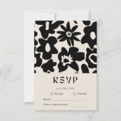 Boho Abstrakt Floral Wedding RSVP (Vorderseite)