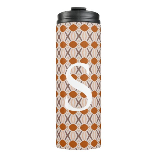 Boho Abstrakt Geometric Desert Terracotta Monogram Thermosbecher (Vorderseite)