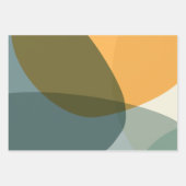 Boho Abstrakt geometrische Formen Blau und Gelb  Geschenkpapier Set (Vorderseite 3)