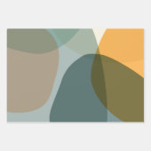 Boho Abstrakt geometrische Formen Blau und Gelb  Geschenkpapier Set (Vorderseite 2)