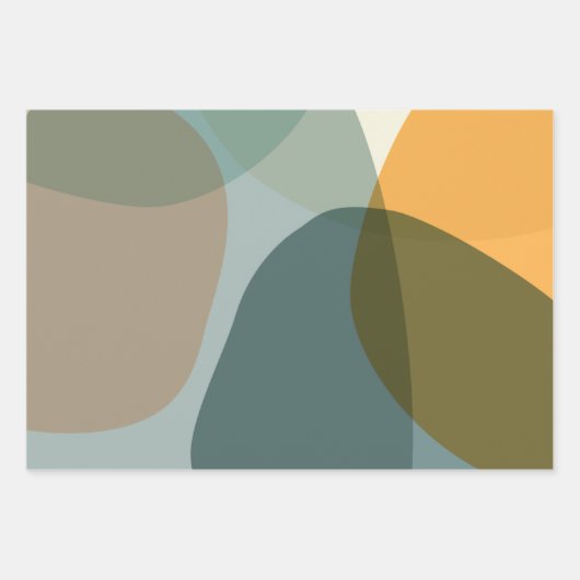 Boho Abstrakt geometrische Formen Blau und Gelb  Geschenkpapier Set (Vorderseite 2)