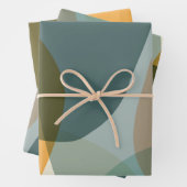 Boho Abstrakt geometrische Formen Blau und Gelb  Geschenkpapier Set (Beispiel)