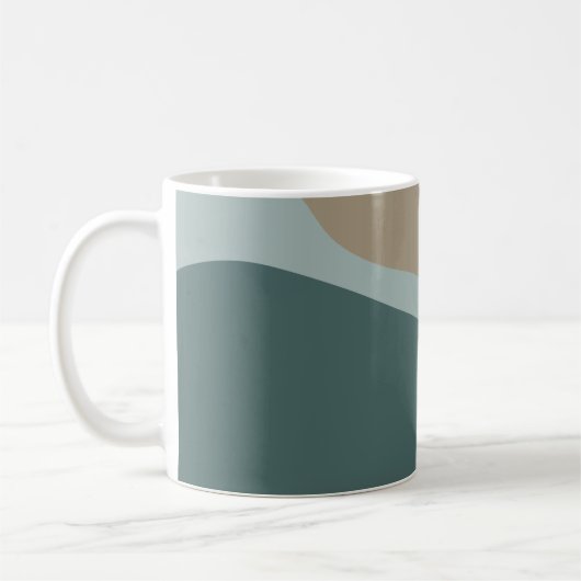 Boho Abstrakt geometrische Formen Blau und Gelb Kaffeetasse (Links)