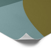 Boho Abstrakt geometrische Formen Blau und Gelb Poster (Ecke)