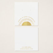 Boho Abstrakt Gold Circle Earring Display Card (Vorne & Hinten)