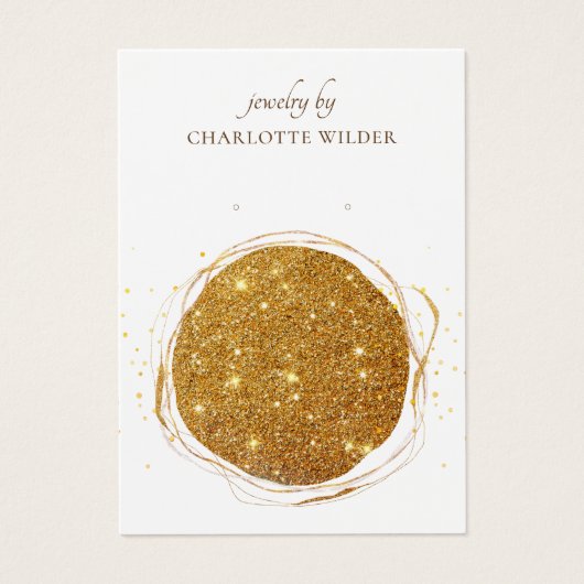 Boho Abstrakt Gold Glitzer Circle Earring Display (Vorderseite)