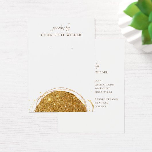 Boho Abstrakt Gold Glitzer Circle Earring Display (Schreibtisch)