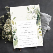 Boho Abstrakt Green Floral Wedding Jubiläum Einladung