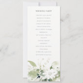 Boho Abstrakt Green White Floral Wedding Program Einladung (Rückseite)