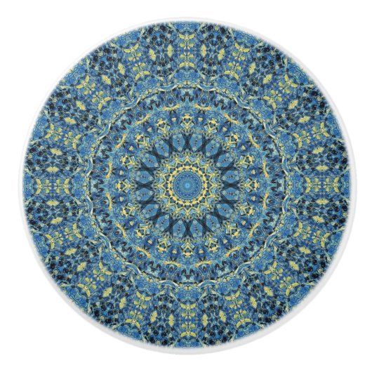 Boho Abstrakt Groovy Van Gogh Starry Night Mandala Keramikknauf (Vorderseite)