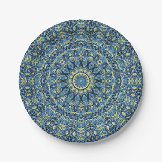 Boho Abstrakt Groovy Van Gogh Starry Night Mandala Pappteller (Vorderseite)