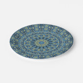 Boho Abstrakt Groovy Van Gogh Starry Night Mandala Pappteller (Schrägansicht)
