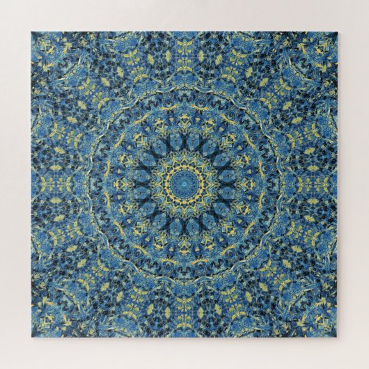 Boho Abstrakt Groovy Van Gogh Starry Night Mandala Puzzle (Horizontal)