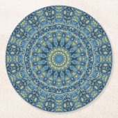 Boho Abstrakt Groovy Van Gogh Starry Night Mandala Runder Pappuntersetzer (Vorderseite)