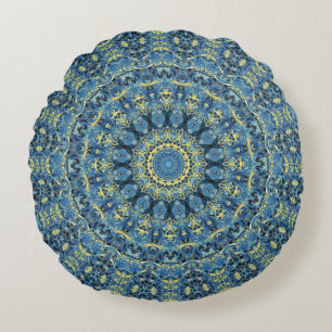 Boho Abstrakt Groovy Van Gogh Starry Night Mandala Rundes Kissen