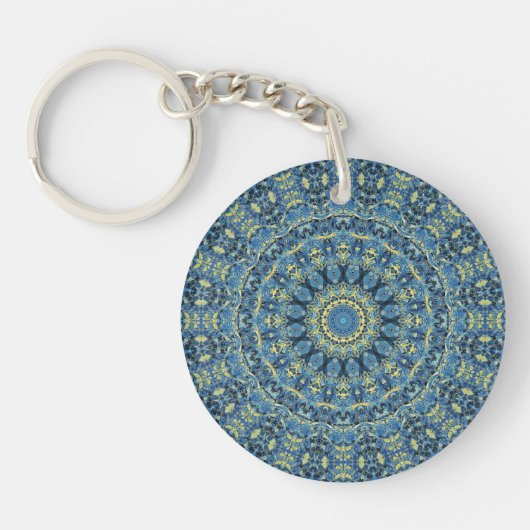 Boho Abstrakt Groovy Van Gogh Starry Night Mandala Schlüsselanhänger (Vorderseite)