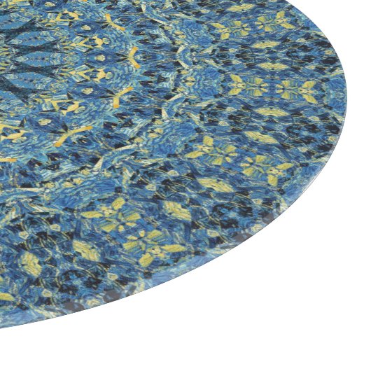 Boho Abstrakt Groovy Van Gogh Starry Night Mandala Schneidebrett (Ecke)