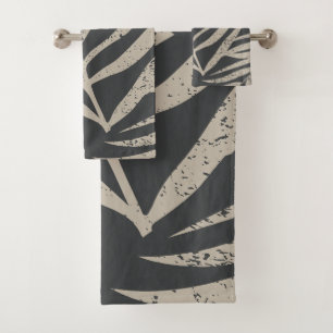 Boho Abstrakt Grunge Palm Blätter Muster Badhandtuch Set