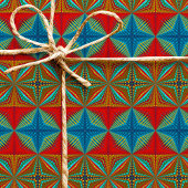Boho Abstrakt Hippie Cool Red Blue Ethnic Trippy Geschenkpapier