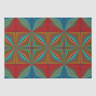 Boho Abstrakt Hippie Cool Red Blue Ethnic Trippy Seidenpapier