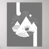 Boho Abstrakt Landscape Moon Poster (Vorne)