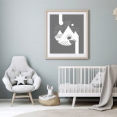 Boho Abstrakt Landscape Moon Poster