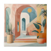 Boho Abstrakt Landschaft (10) Fliese (Vorderseite)